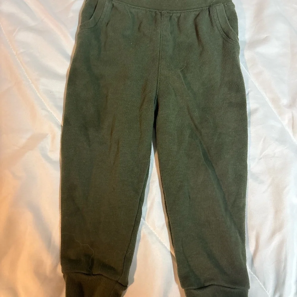 Set of 3 Kids Sweatpants - Blue jeans, Green, and Tan sweatpants 24 months